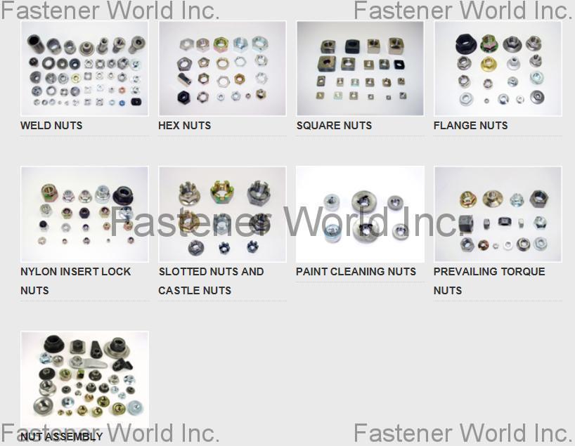 AUTOLINK INTERNATIONAL CO., LTD. , Weld Nuts, Hex Nuts, Square Nuts, Flange Nuts, Nylon Insert Lock Nuts, Slotted Nuts and Castle Nuts, Paint Cleaning Nuts, Prevailing Torque Nuts, Nut Assembly , All Kinds Of Nuts