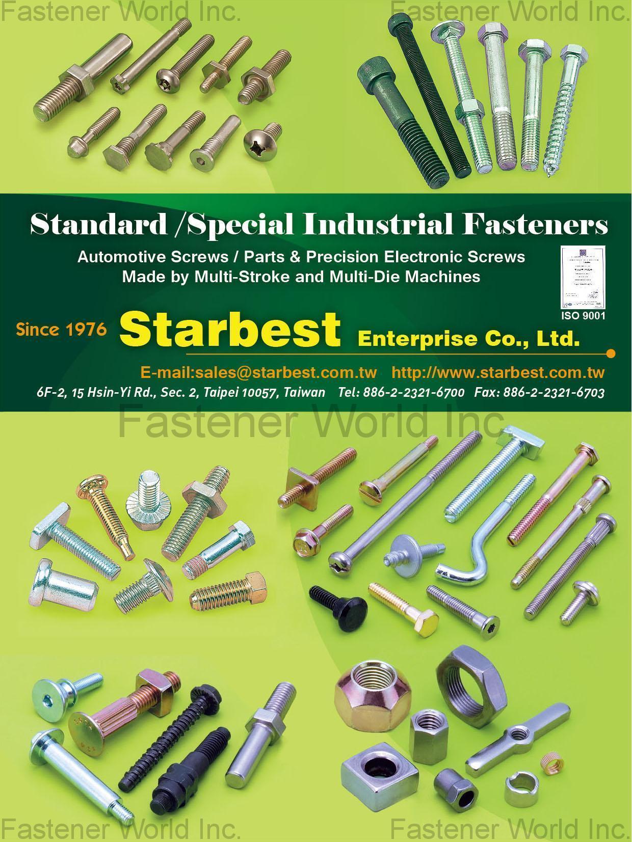 STARBEST ENTERPRISE CO., LTD.  , Standard / Special Industrial Fasteners, Automotive Screws, Parts & Precision Electronic Screws , Special Screws