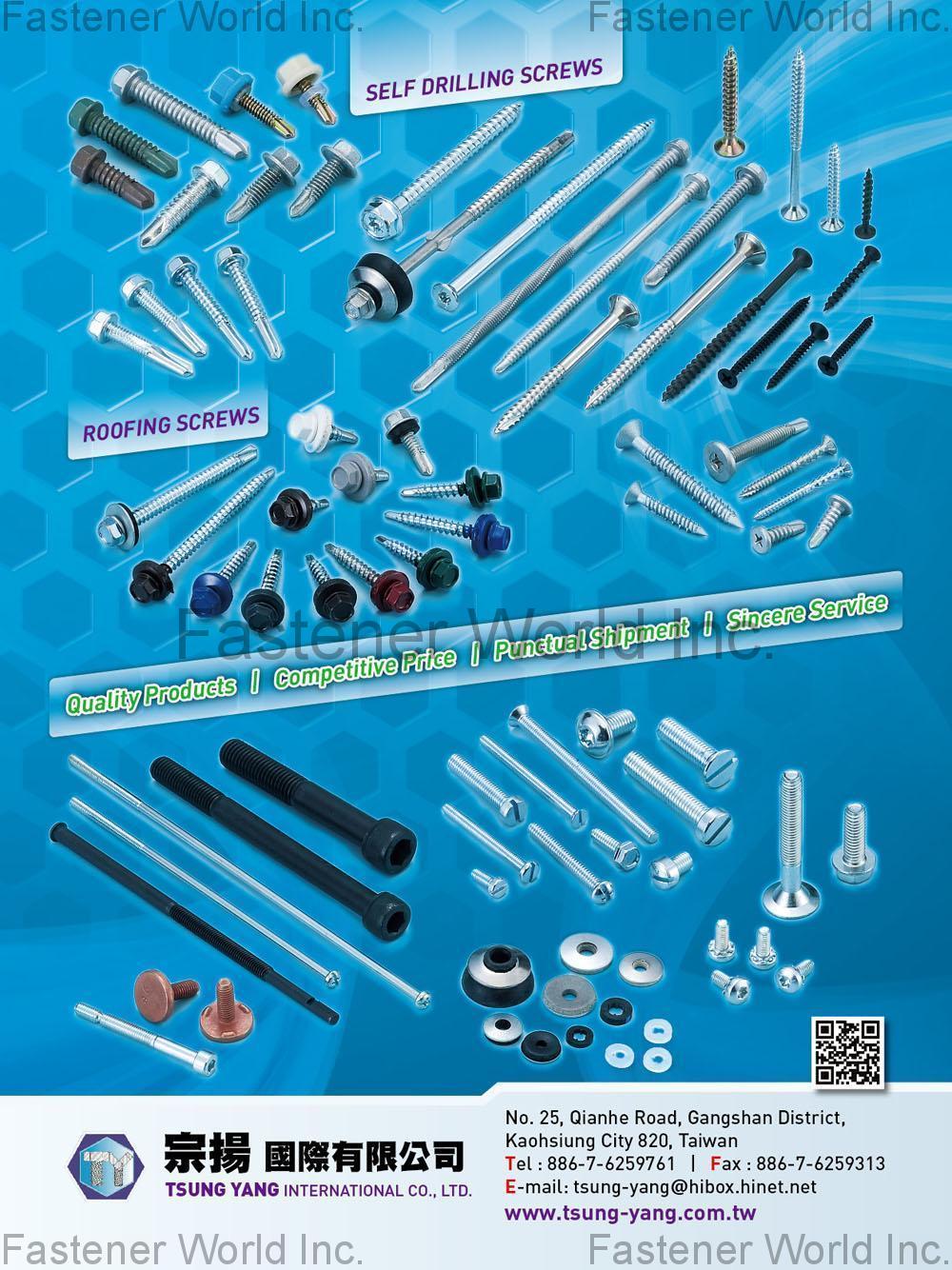 TSUNG YANG INTERNATIONAL CO., LTD. , Self Drilling Screws, Roofing Screws, Nuts, Bolts, Washers , Self-drilling Screws