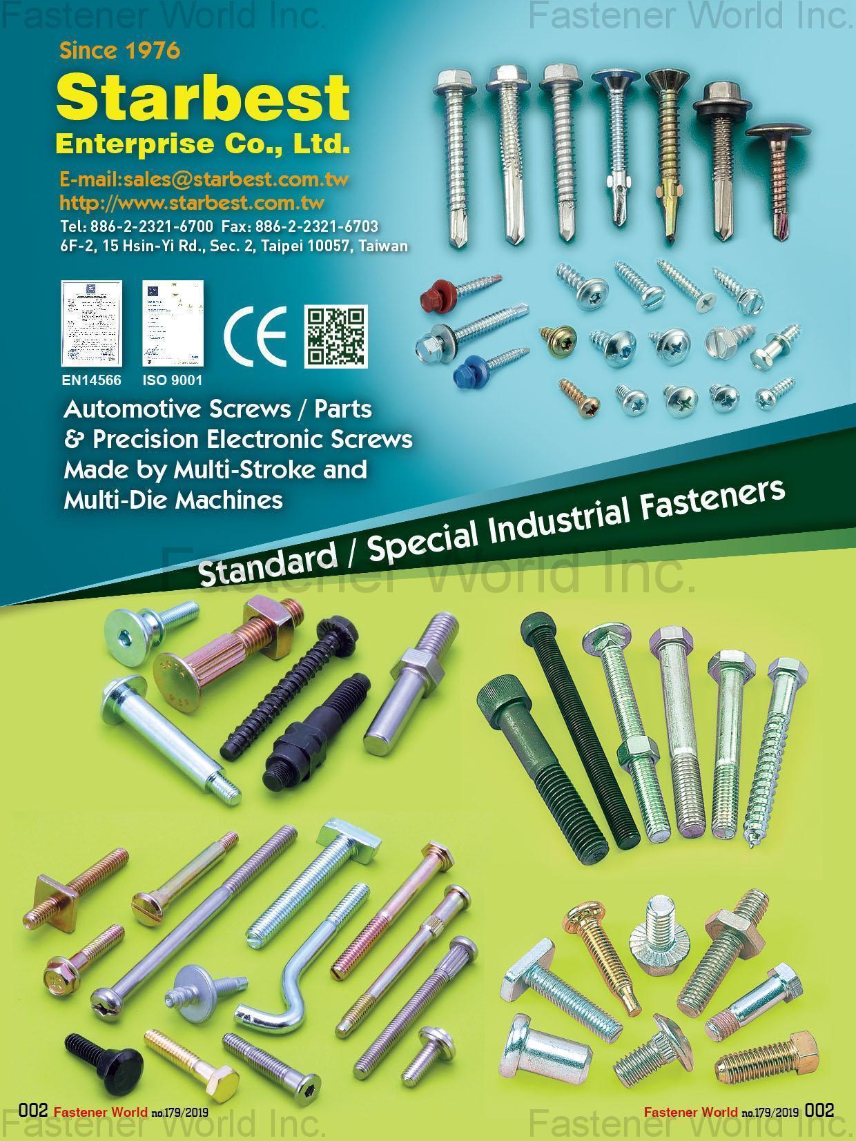 STARBEST ENTERPRISE CO., LTD.  , Automotive Screws / Parts & Precision Electronic Screws, Standard / Special Industrial Fasteners , Automotive Screws