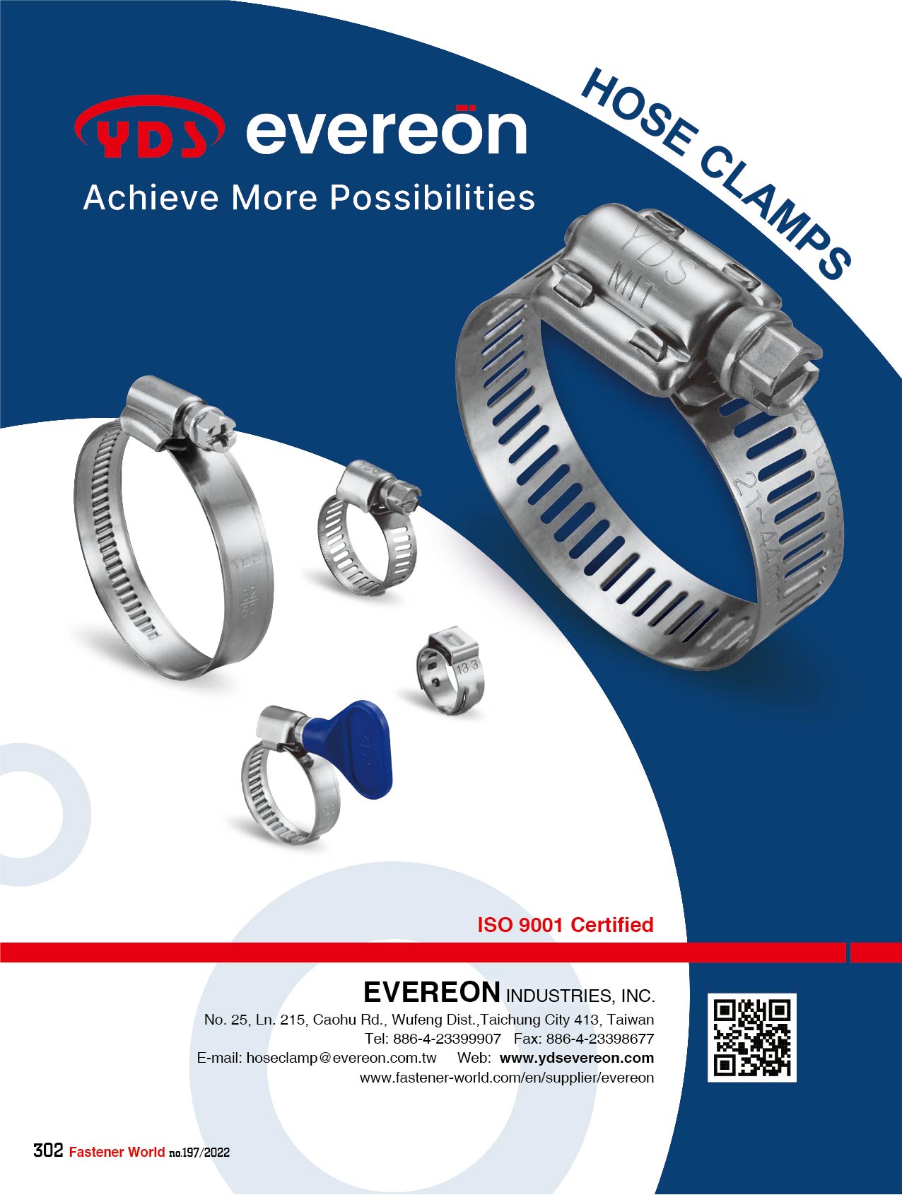 EVEREON INDUSTRIES, INC. , Hose Clamp, Clamp Rack, Ear Clamp, Free End Clamp, High Torque , Hose Clamps