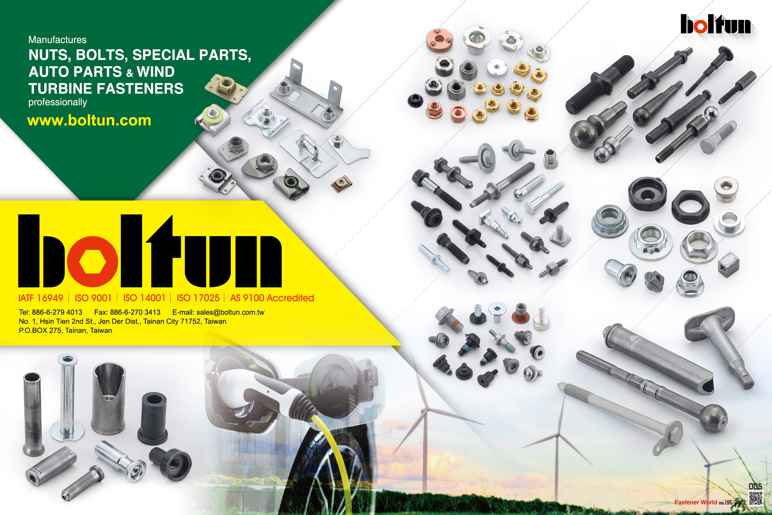 BOLTUN CORPORATION  , Welding Nuts,Rivet Nuts,Clinch Nuts,Locking Nuts,Nylon Insert Nuts,Conical Washer Nuts,T-Nuts,CNC Machining Parts,Stamping Parts,Bushed & Sleeves,Assembly Components,Special Parts,HEX. Bolt & Screw,Flange Bolt,Socket,Sems,Screw With Welding Projection,Screw With Welding Ring & Points,Clinch Bolt,T C Bolt,Special Pin,Wheel Bolt,Rail Bolt,Rail Bolts Construction Fasteners: Nuts, Screws & Washers,Wind Turbine Fasteners Kits: Nuts, Bolts & Washers Truck Wheel Bolts,Bolts & Nuts & Components,Motorcycle parts,Nylon rings & special washer,Expansion Bolt , All Kinds Of Nuts