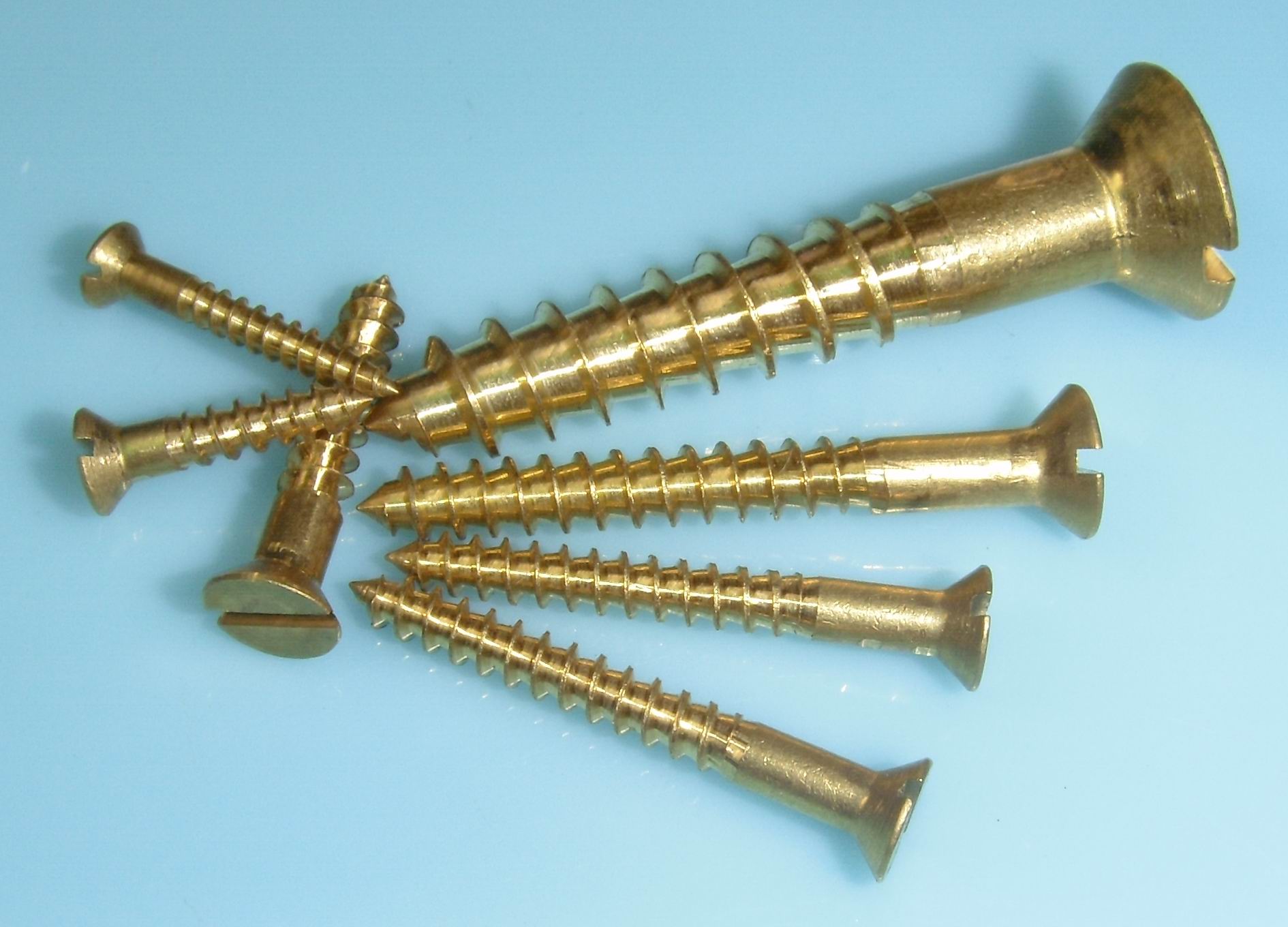 Chongqing Yushung Non-Ferrous Metals Co., Ltd. , Copper screws brass slotted flat head wood screws 