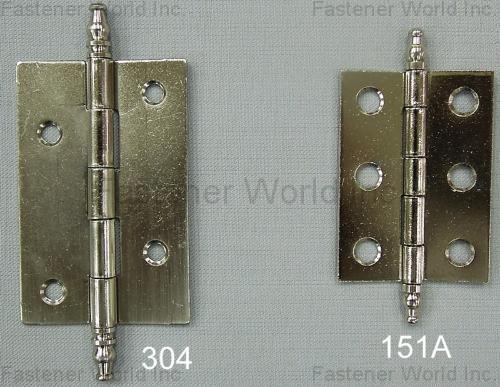 金才寶五金有限公司 , 304 CABINET HINGE steel 2-1/2” x 1-5/8” thickness 1.2mm NP w/brass crown tip