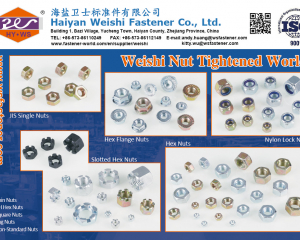 JIS Single Nuts, Slotted Hex Nuts, Hex Flange Nuts, Hex Nuts, Nylon Lock Nuts, Thin Nuts, 2H Hex Nuts, Square Nuts, Lug Nuts, Non-Standard Nuts(HAIYAN WEISHI FASTENERS CO., LTD.)