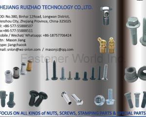 Nuts, Screws, Stamping Parts & Special Parts(Zhejiang Ruizhao Technology Co., Ltd.)
