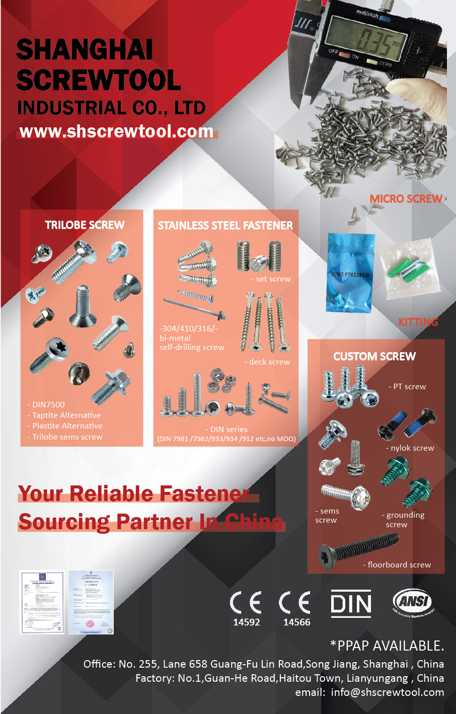 SHANGHAI SCREWTOOL INDUSTRIAL CO., LTD._Online Catalogues