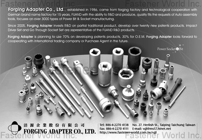 FORGING ADAPTER CO., LTD , Impact Driver Set, Go Thru Socket Set, Bicycle Tools, Adapter, Bit Holder Socket, Quick Release Chuck, Universal Socket (Swivel), Socket Bit, Hex Bit Socket (Nut Setter), Socket -GTX(E-type), Socket- 6-Point(SKT), Socket -SSD(Surface Drive Sockets), Socket -12-Point(DSKT), Socket -Special, Double Bits, Phillips Bits, Slotted Bits, Pozidriv, Hexagon Bits, GTX/T, Threaded Bits, Stud Remover Set(stud extractor), Deep Sockets, Screwdriver, T-WRENCH SET , Socket Bits FORGING ADAPTER CO., LTD , Impact Driver Set, Go Thru Socket Set, Bicycle Tools, Adapter, Bit Holder Socket, Quick Release Chuck, Universal Socket (Swivel), Socket Bit, Hex Bit Socket (Nut Setter), Socket -GTX(E-type), Socket- 6-Point(SKT), Socket -SSD(Surface Drive Sockets), Socket -12-Point(DSKT), Socket -Special, Double Bits, Phillips Bits, Slotted Bits, Pozidriv, Hexagon Bits, GTX/T, Threaded Bits, Stud Remover Set(stud extractor), Deep Sockets, Screwdriver, T-WRENCH SET , Socket Bits