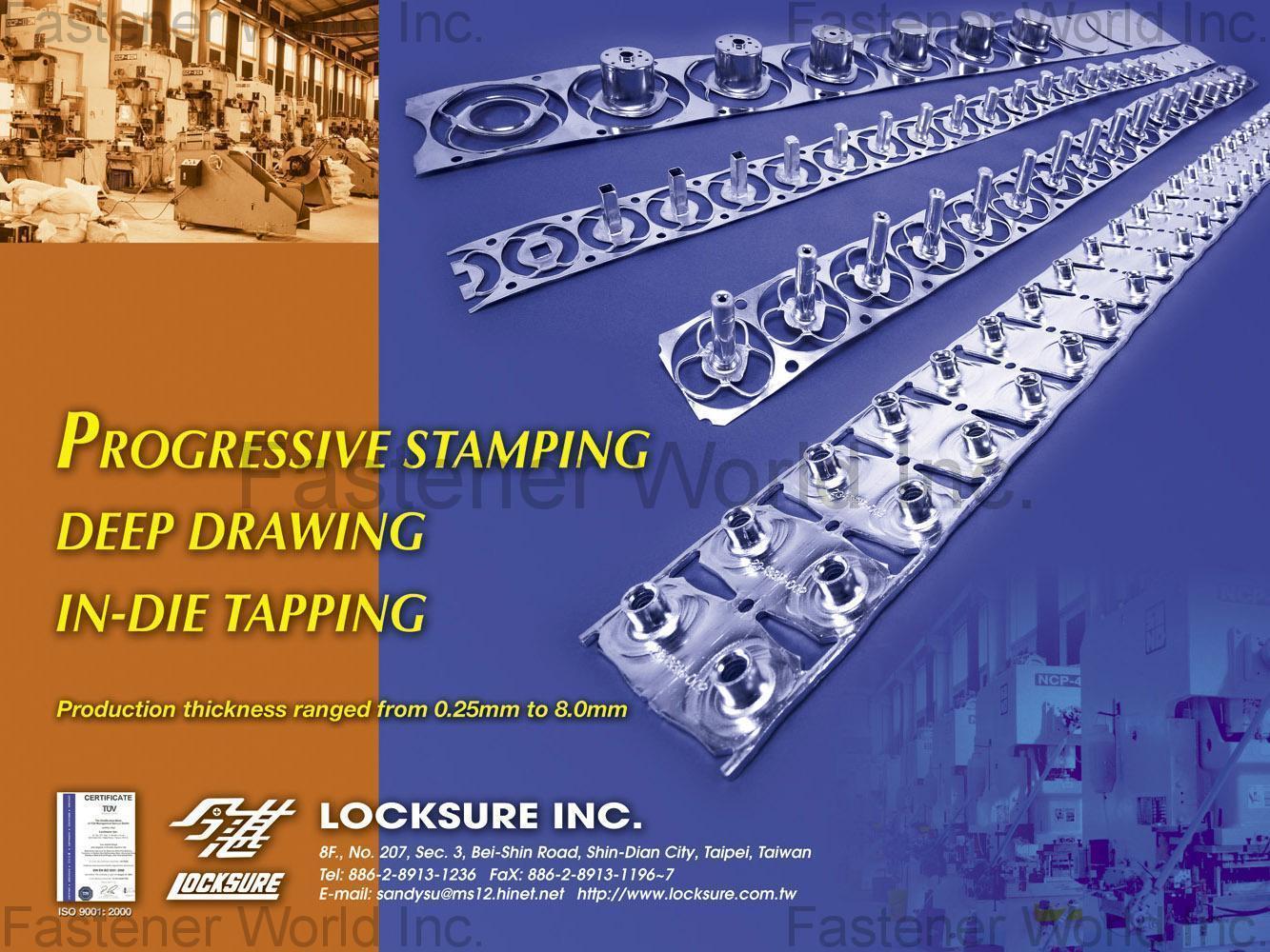 LOCKSURE INC.  , Progressive Stamping Deep Drawing In-Die Tapping , Industrial Robots & Accessories