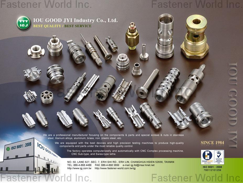 IOU GOOD JYI INDUSTRY CO., LTD.  , Components & Parts & Special Screws/Nuts , CNC parts, CNC lathe