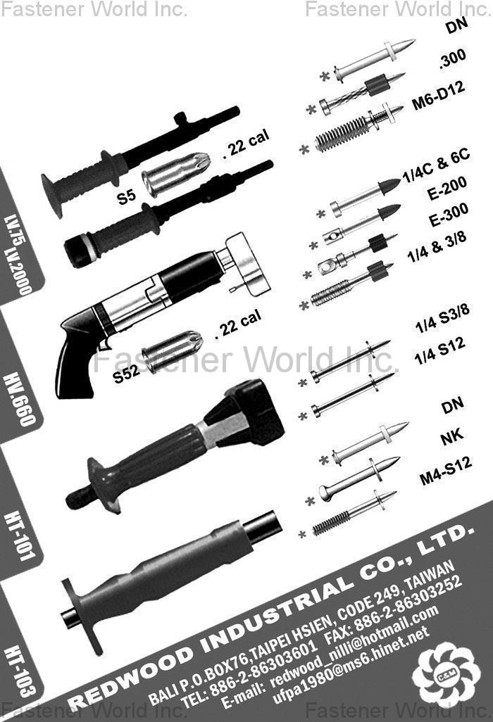 REDWOOD INDUSTRIAL CO., LTD.  , Air Tools, Gas Tools, P.A. Tools, Fasteners, Fixings , Drive Pin & Washer Assembly Machine