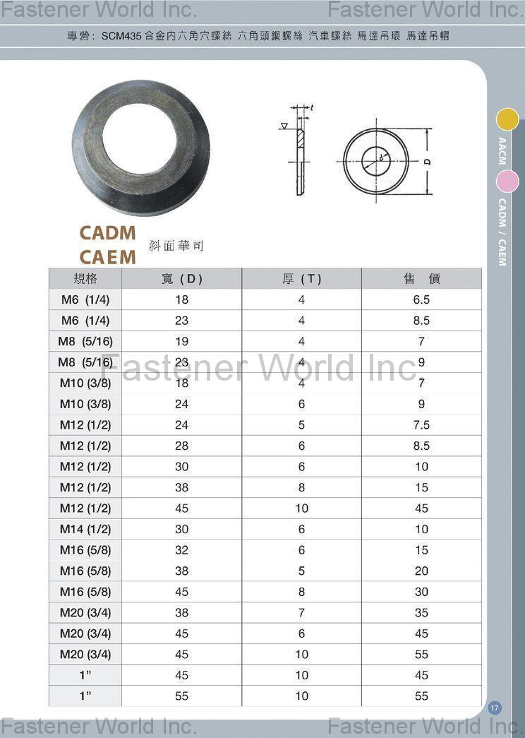 暵記實業有限公司 , 斜面華司 , 華司