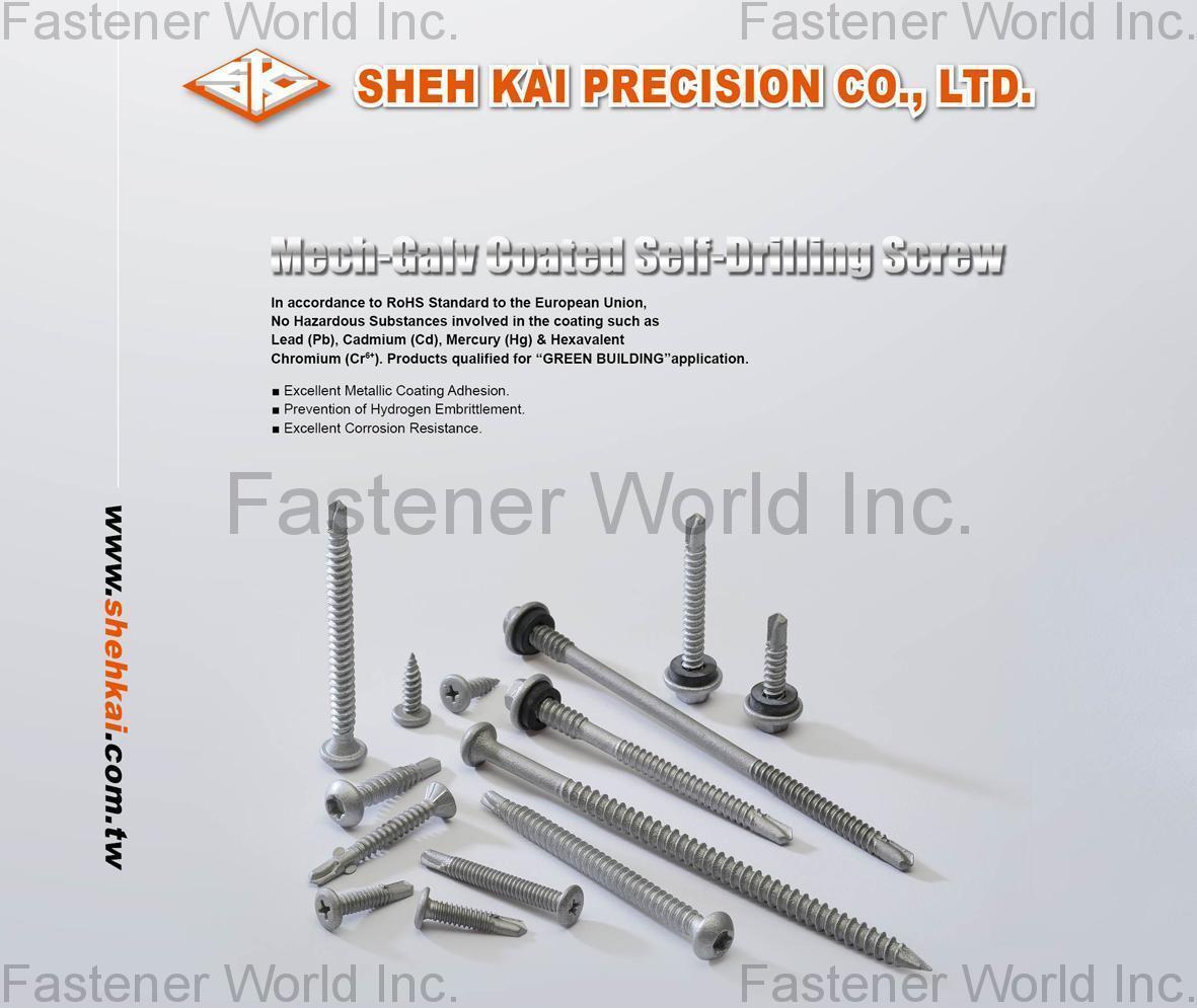SHEH KAI PRECISION CO., LTD.  , Carbon Steel Coating Self-Drilling Screws , Self-drilling Screws