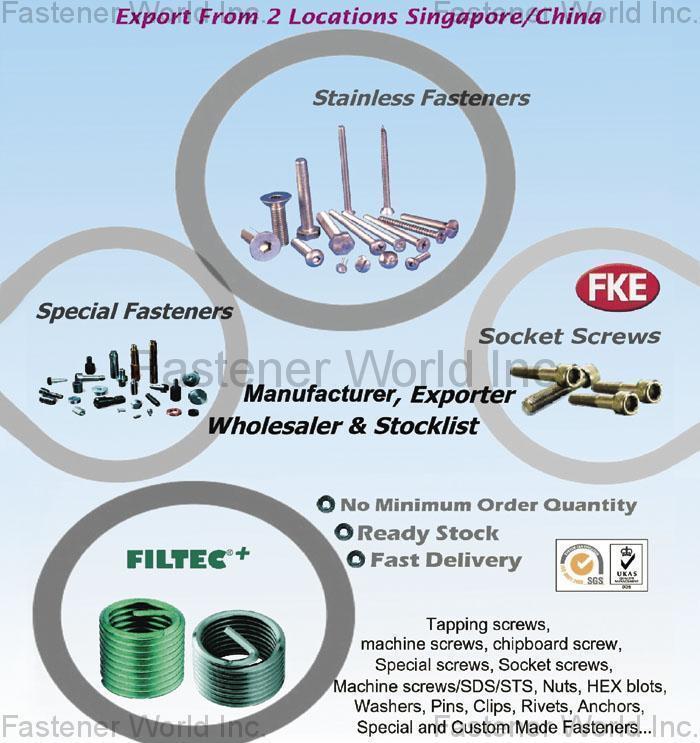 SIN HONG HARDWARE PTE. LTD  , STAINLESS STEEL / ALLOY STEEL / CARBON STEEL /  BRASS /  NYLON  /  TITANIUM , All Kinds of Screws