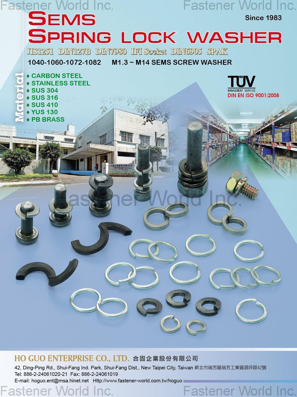 HO GUO ENTERPRISE CO., LTD. , Spring Lock Washer, for SEMS SCREWS , Lock Washers HO GUO ENTERPRISE CO., LTD. , Spring Lock Washer, for SEMS SCREWS , Lock Washers