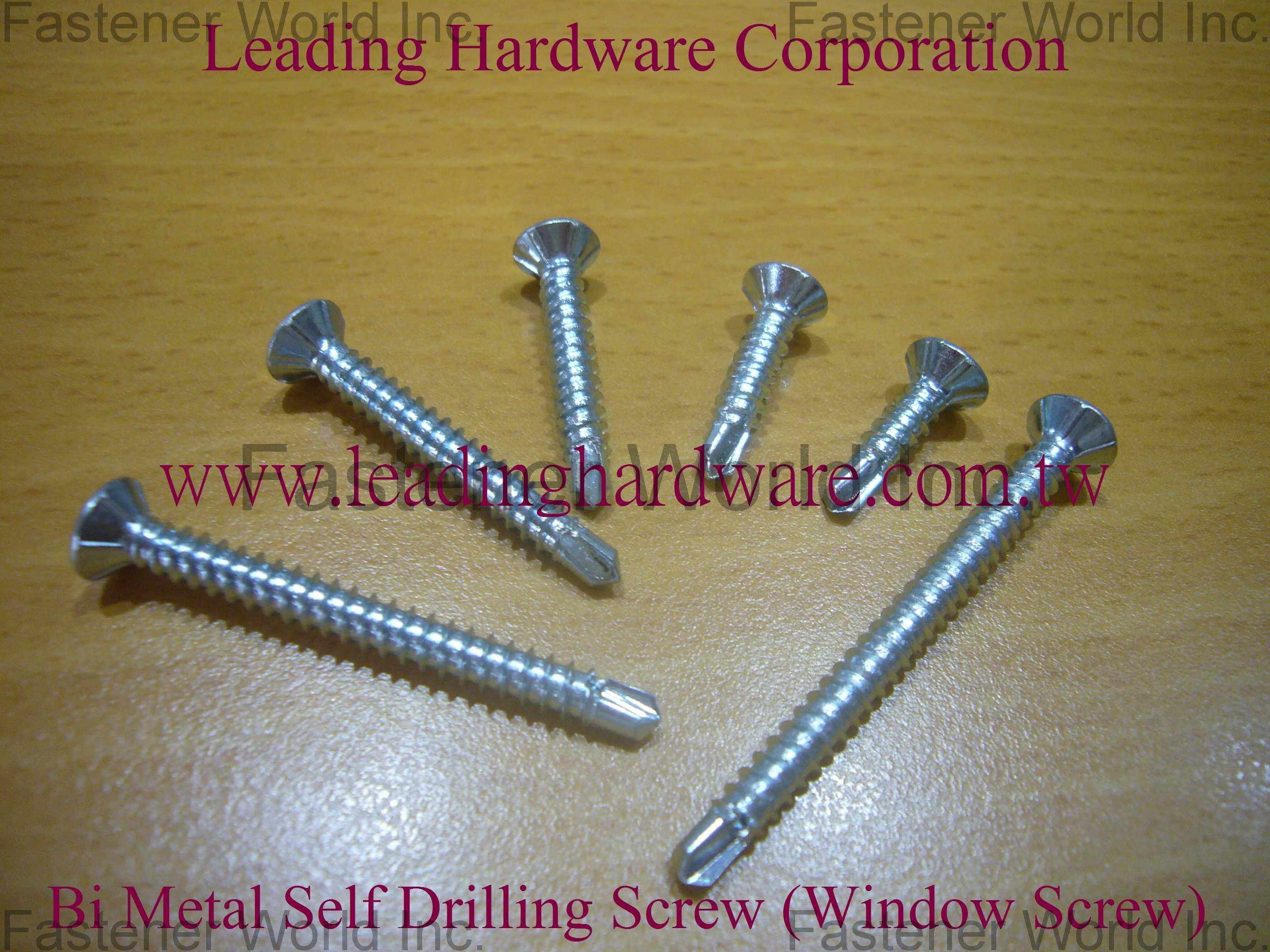 LEADING HARDWARE CORPORATION  , Bi Metal self drilling screw Flat Head (window screw) , Bi-metal Self-drilling Screws