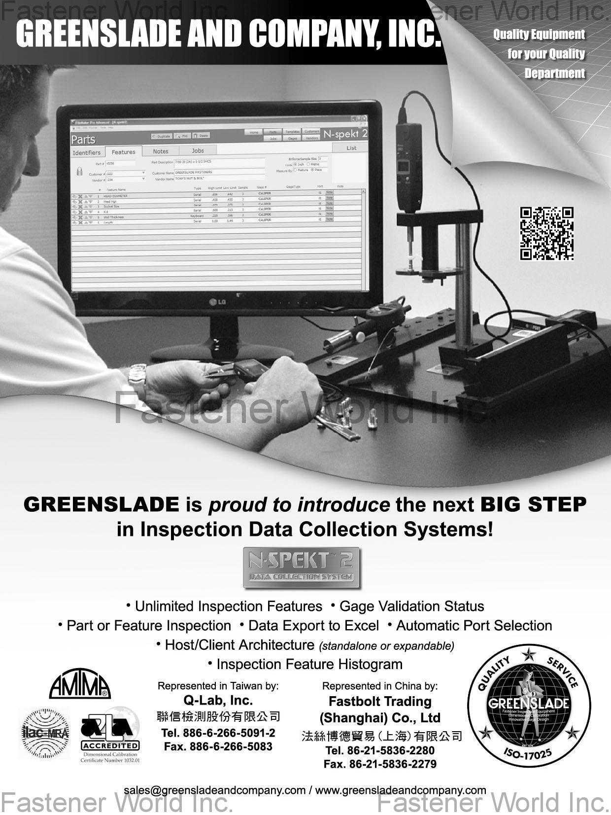 GREENSLADE & COMPANY, INC. , Fastener Inspection Equipment, Innovative Gage Design, Dimensional Calibration, Bi-Point Gage, Tri-Roll External Thread Gage , Spec Inspection