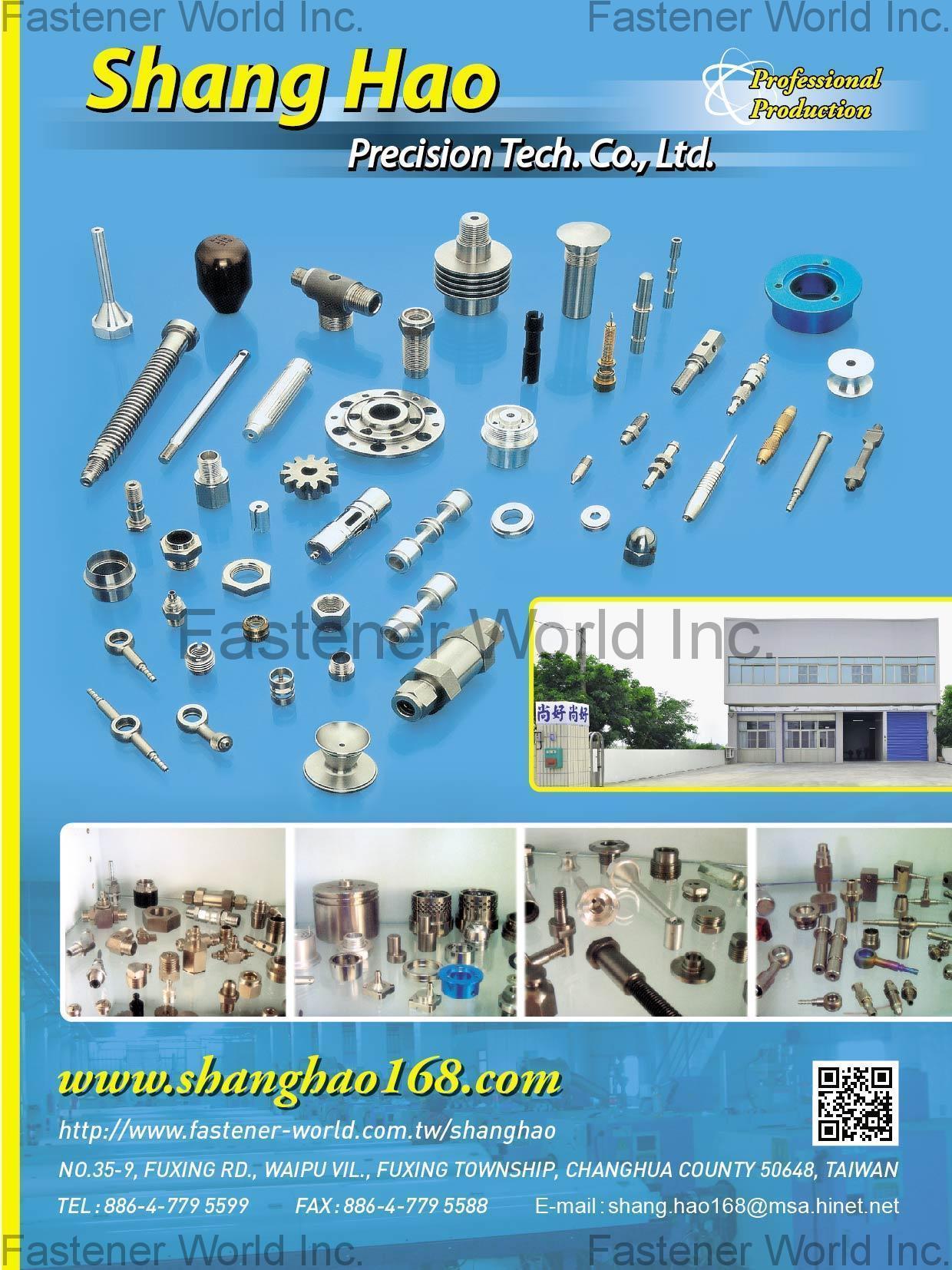 SHANG HAO PRECISION TECHNOLOGY CO., LTD. , Turning Parts , Turning Parts