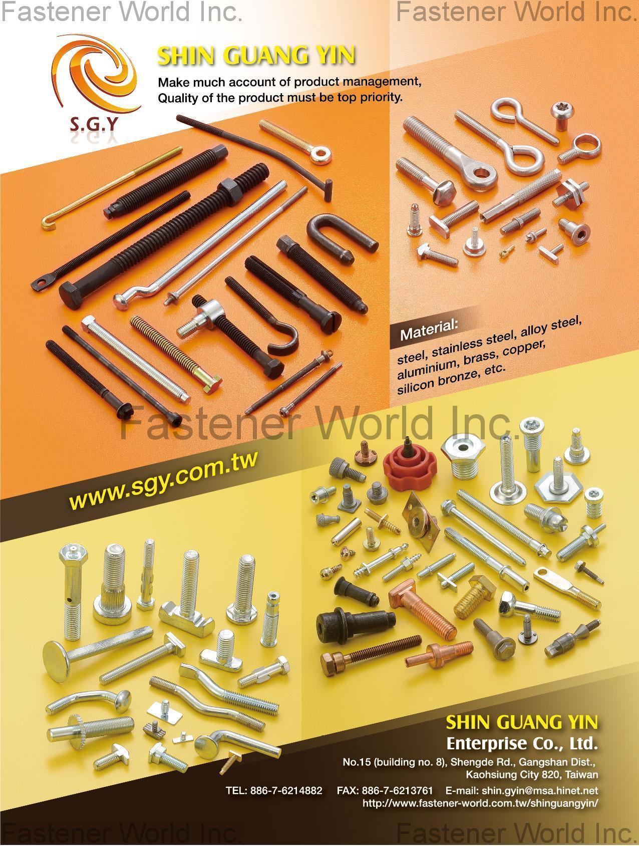 SHIN GUANG YIN ENTERPRISE CO., LTD. , All Kinds of Screws , All Kinds of Screws