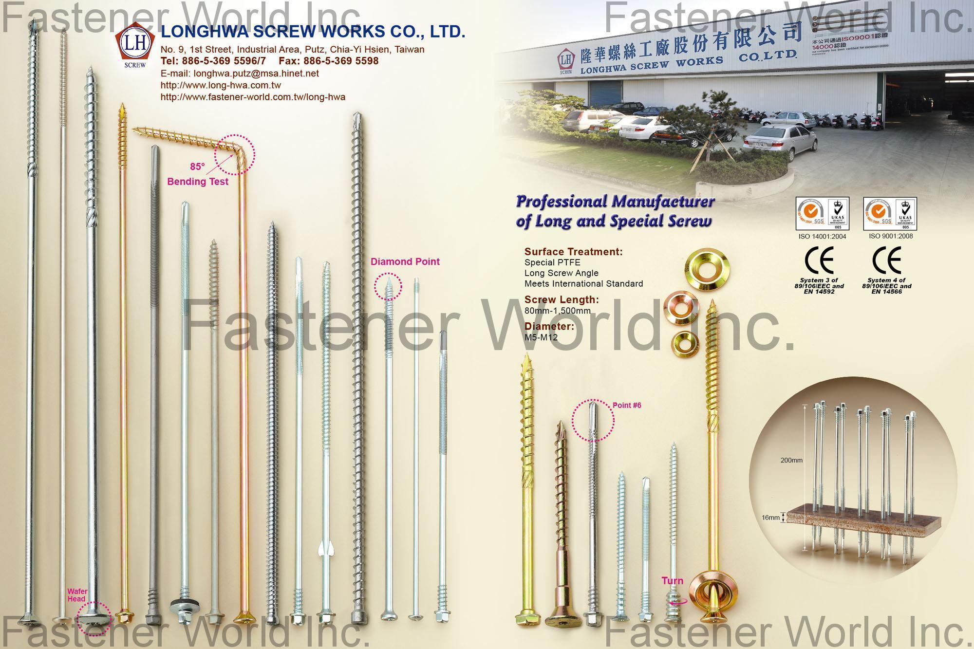 LONGHWA SCREW WORKS CO., LTD.  , Chipboard Screws,Self Drilling Screw,Concrete Screw,Distance Screws,Special Screw , Self-drilling Screws