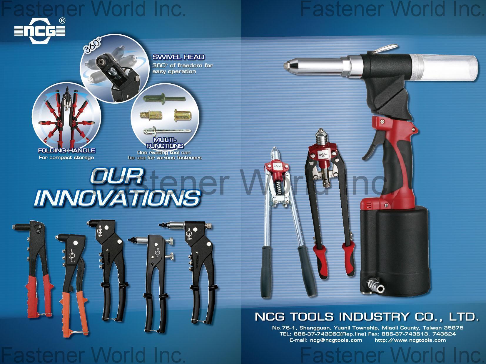 NCG TOOLS INDUSTRY CO., LTD.  , Riveters, rivet nut fastening tools , Hand Riveters