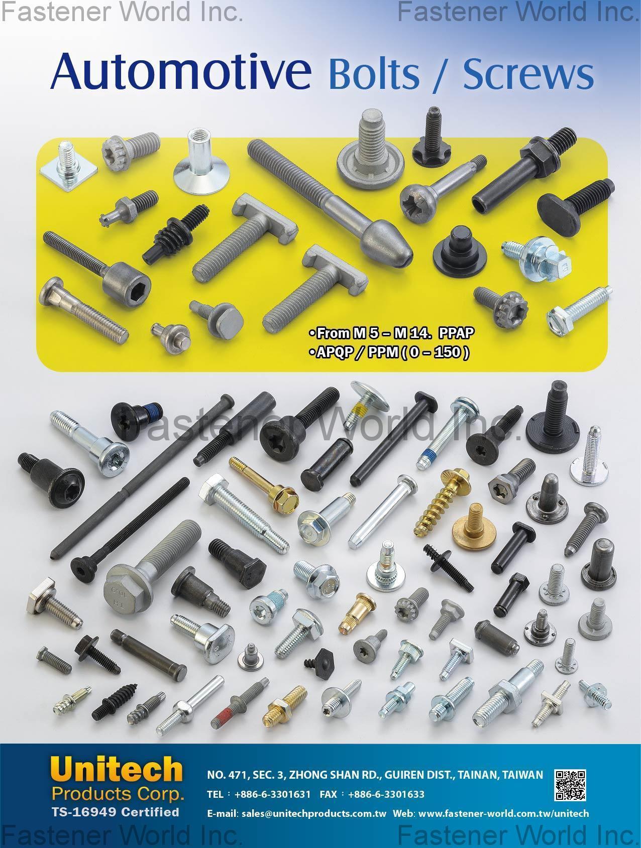 SPEC PRODUCTS CORP.-Unitech Factory , Automotive Bolts, Automotive Screws , Automotive Screws