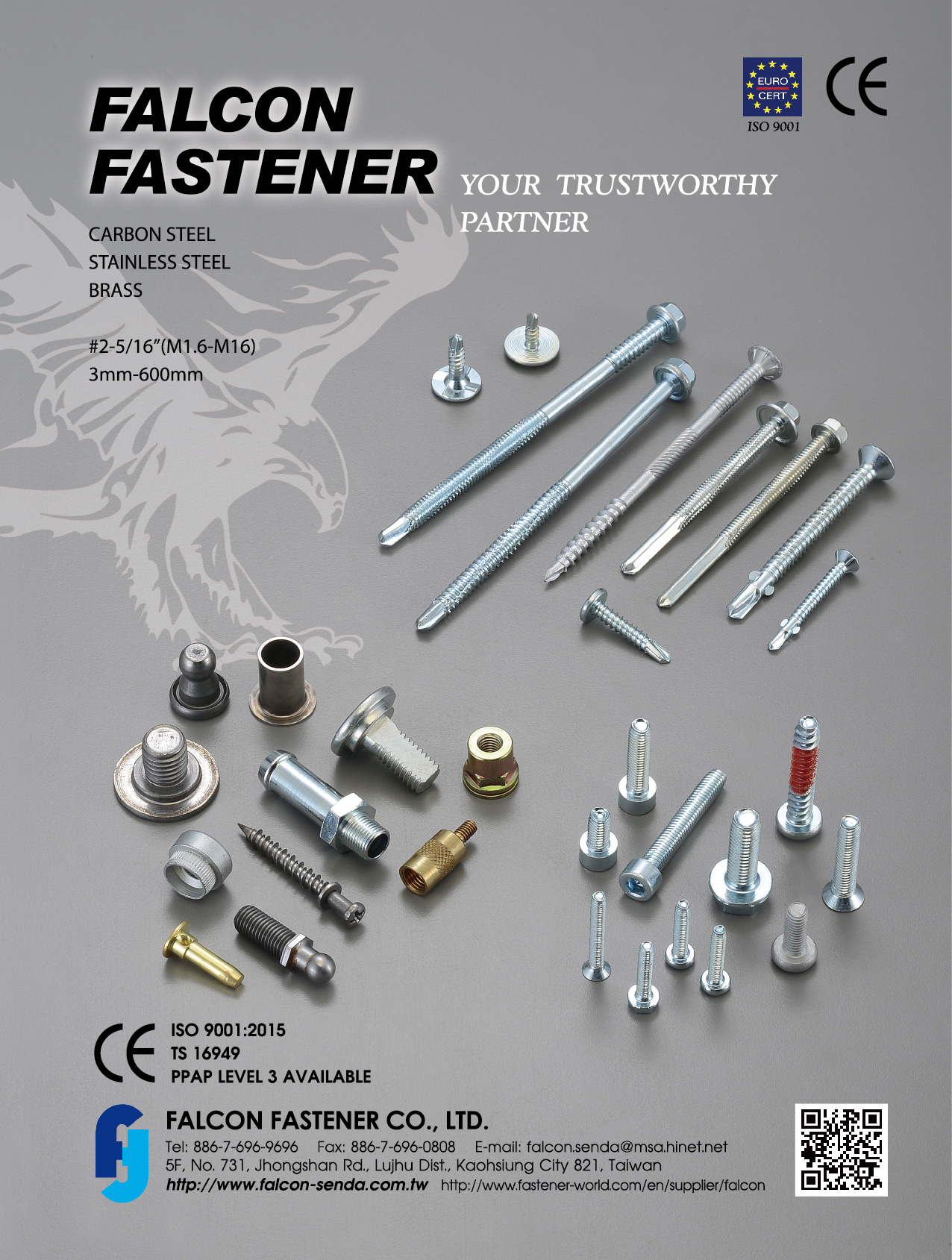 FALCON FASTENER CO., LTD.  , SPECIAL COMPONENT, SELF-DRILLING SCREWS, AUTOMOTIVE PARTS, TAPTITE, PLASTITE , Automotive Parts