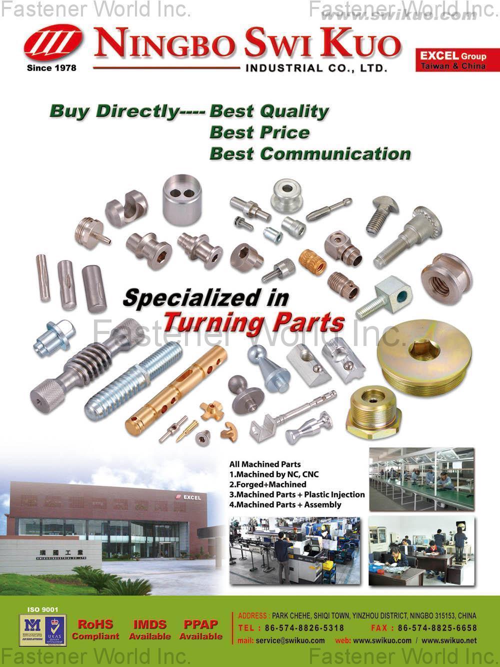 NINGBO SWI KUO MACHINERY CO., LTD. , Turning Parts , Turning Parts NINGBO SWI KUO MACHINERY CO., LTD. , Turning Parts , Turning Parts
