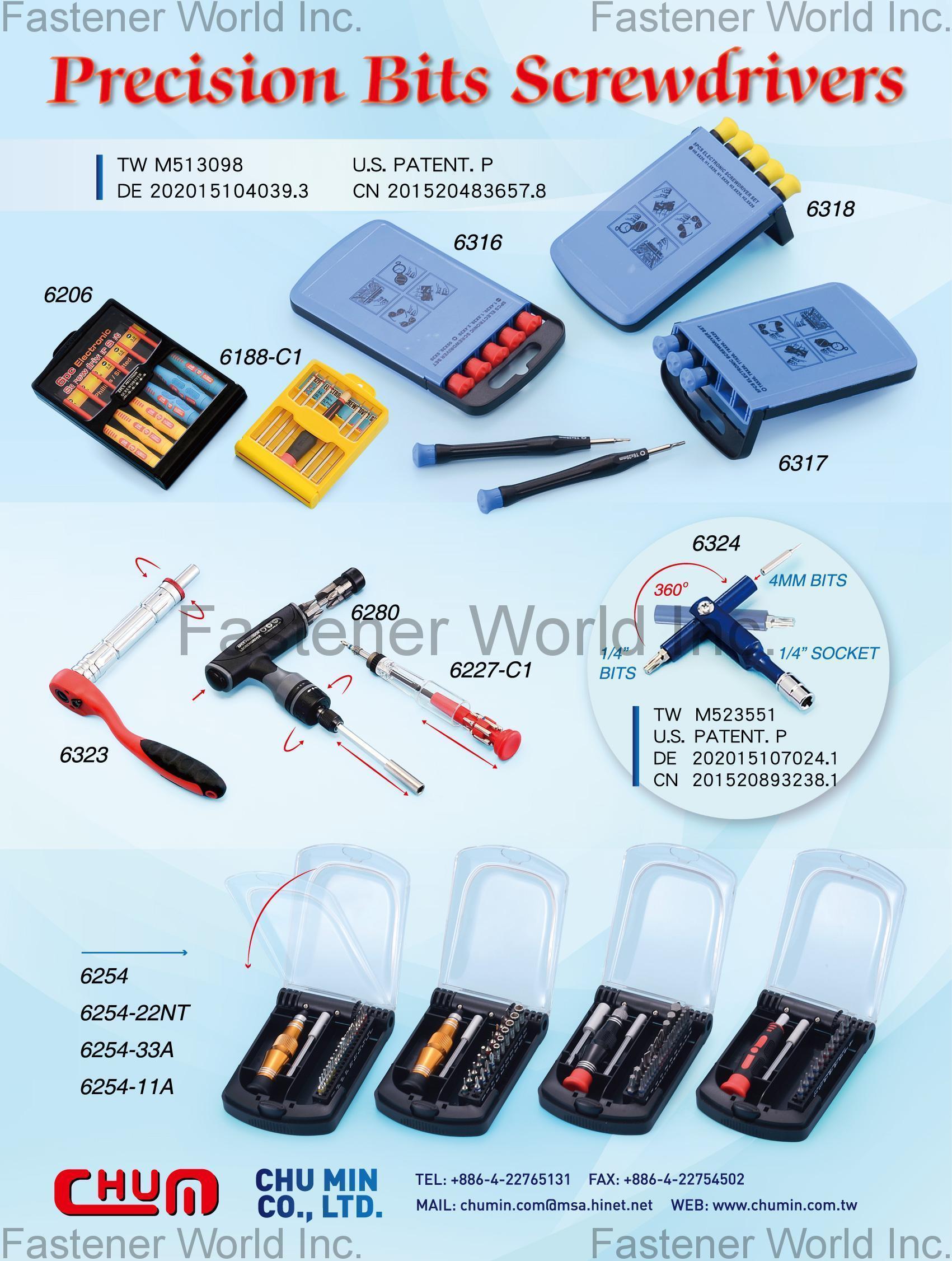 CHU MIN CO., LTD. , Precision Bits Screwdrivers , Screwdrivers