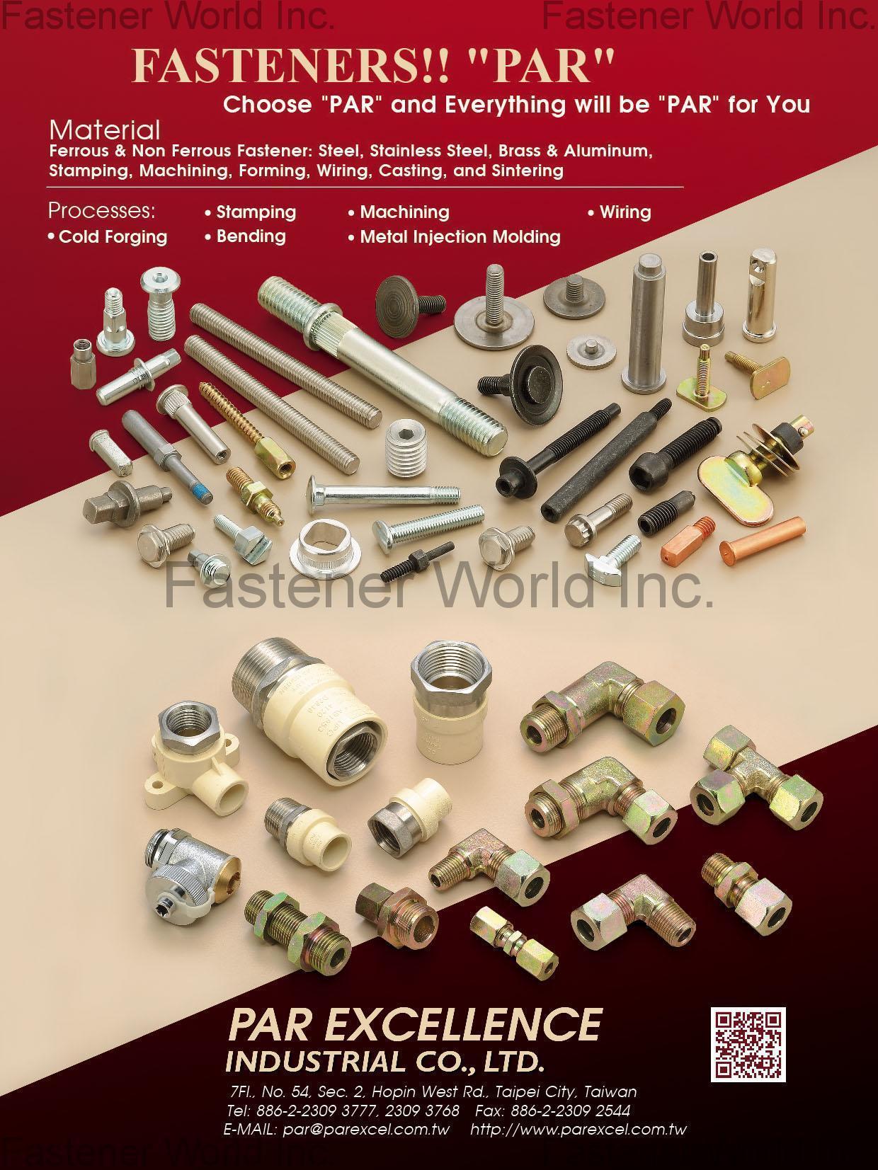 PAR EXCELLENCE INDUSTRIAL CO., LTD.  , Cold Forging, Stamping, Bending, Machining, Metal Injection Molding, Wiring , Stamped Parts