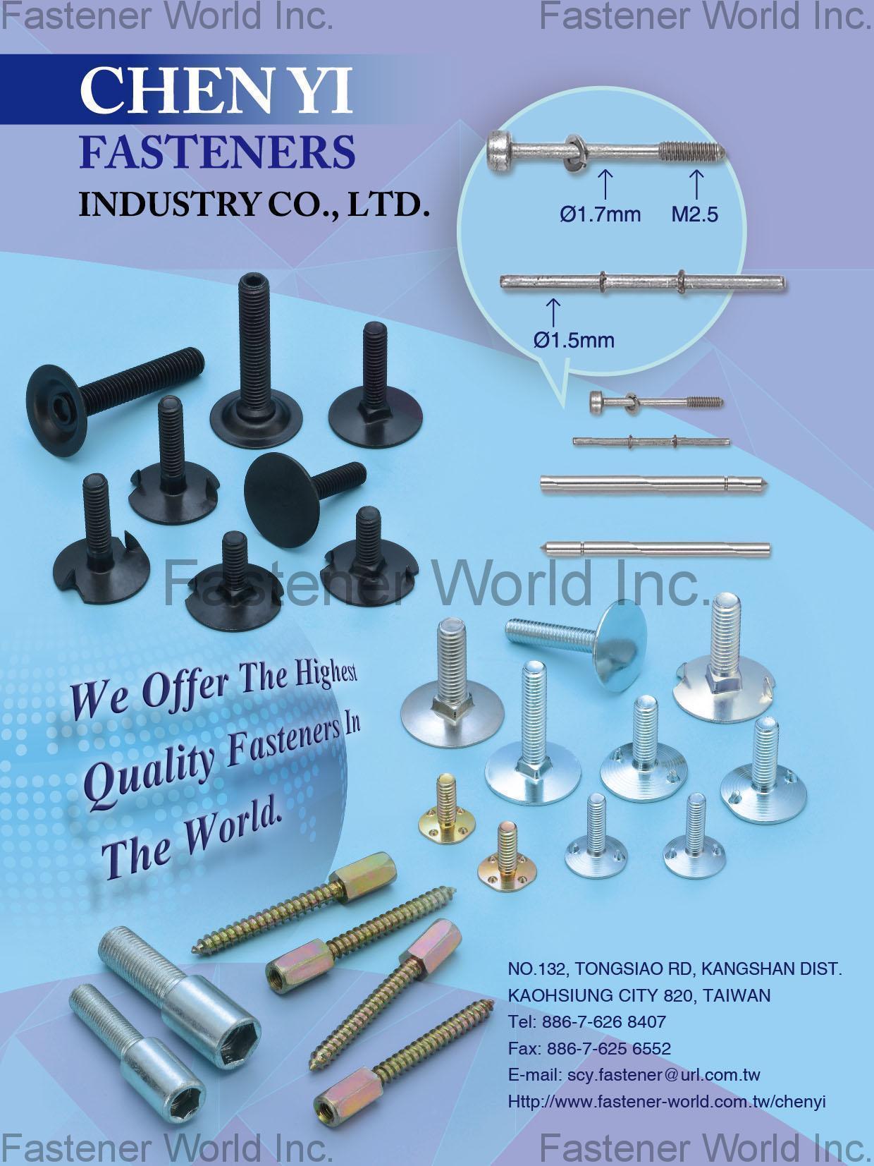 CHEN YI FASTENERS INDUSTRY CO., LTD. , Flat Head & Socket Head Cap Screws , Flat Head & Socket Head Cap Screws