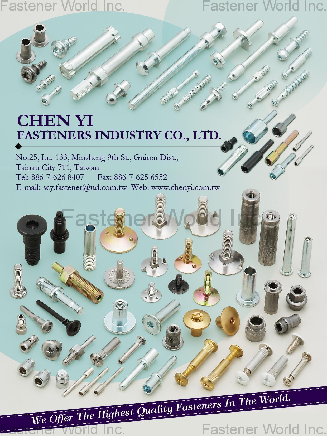 CHEN YI FASTENERS INDUSTRY CO., LTD. , Screws , Flat Head & Socket Head Cap Screws