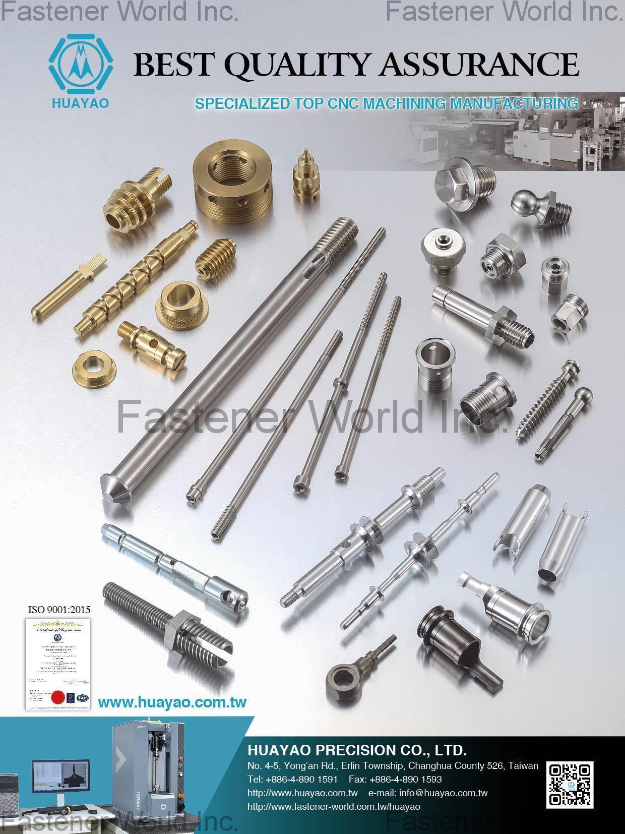 HUAYAO PRECISION CO., LTD. , CNC turning  parts/CNC machining part/customize precision/Auto-lathe/piston shaft/brass inserts/compression limiters , Cnc Machining Parts