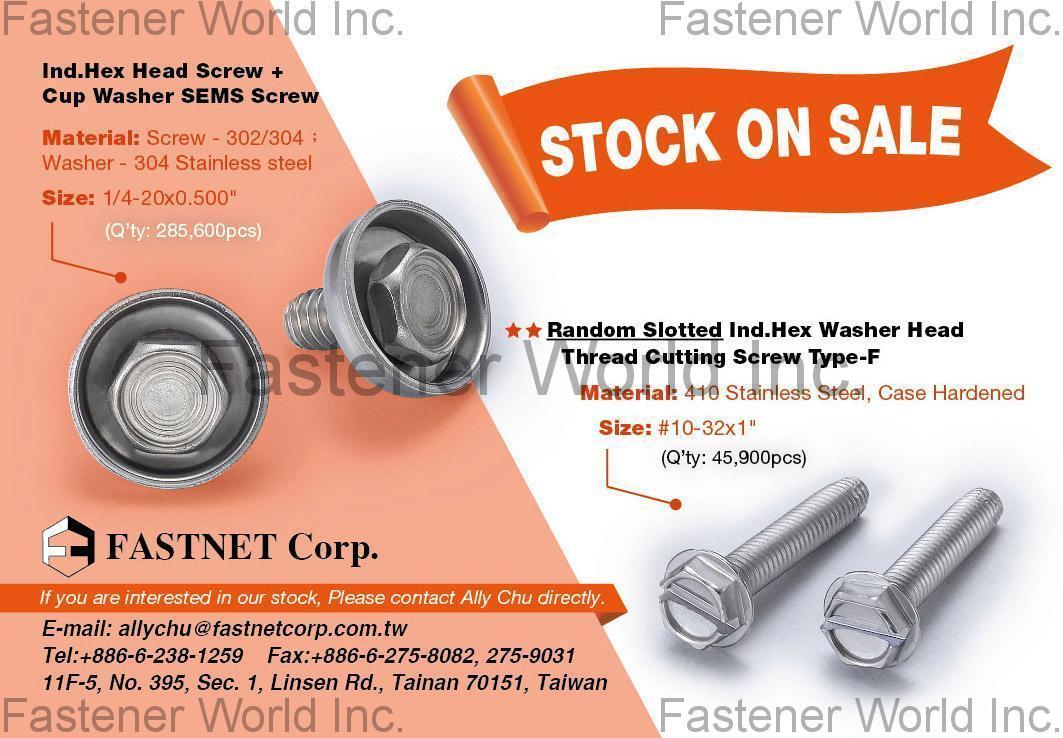 FASTNET CORP.  , Ind. Hex Screw + Cup Washer Sems Screws , SEMS Screws