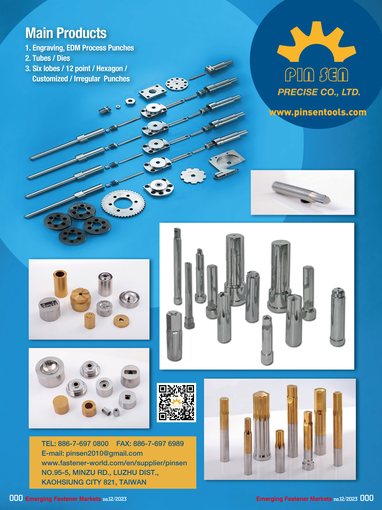 PIN SEN PRECISE CO., LTD. , Engraving, EDM Process Punches, Tubes / Dies, Six Lobes / 12 Point / Hexagon / Customized / Irregular Punches , Punches