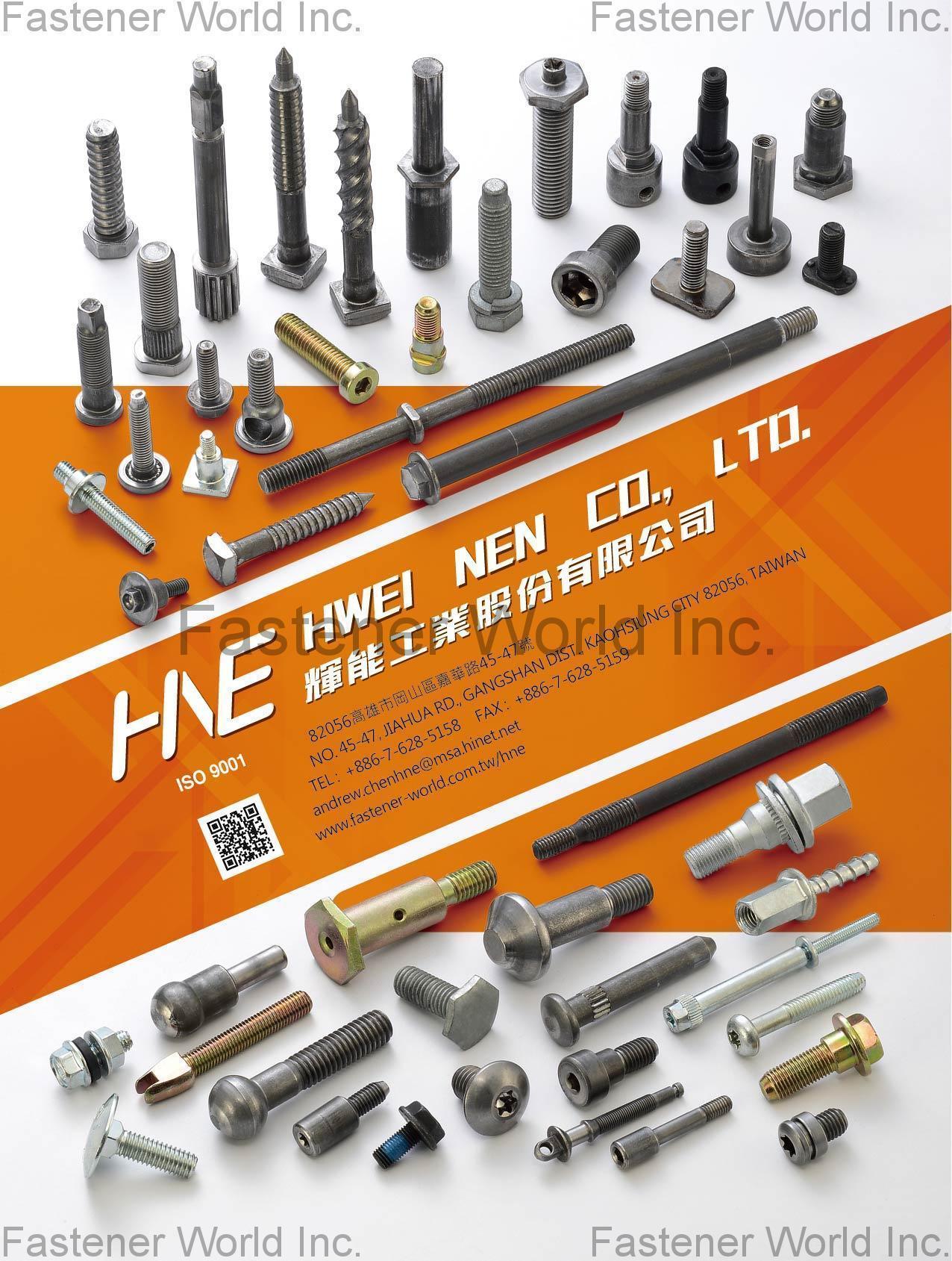 HWEI NEN CO., LTD. , Customized Special Screws / Bolts, Automotive Screws / Bolts, Double-head Screws / Bolts, Alloy Steel Screws, Flange Screws , Customized Special Screws / Bolts