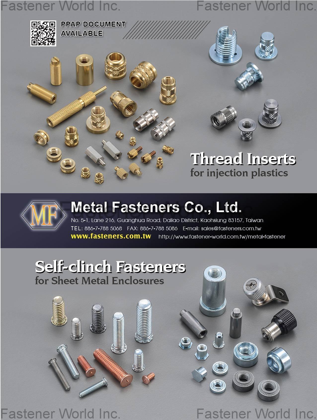 METAL FASTENERS CO., LTD.  , Thread Inserts, Self-clinch Fasteners , Self-clinching Nuts