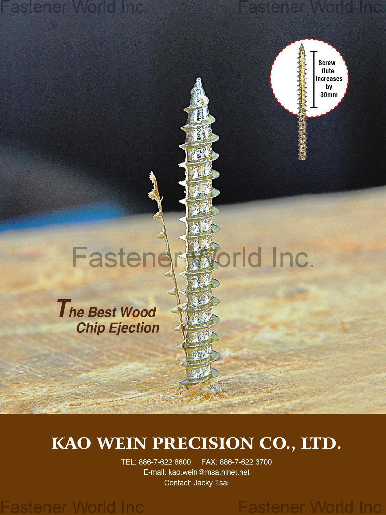 KAO WEIN PRECISION CO., LTD.  , Wood Screws , Wood Screws