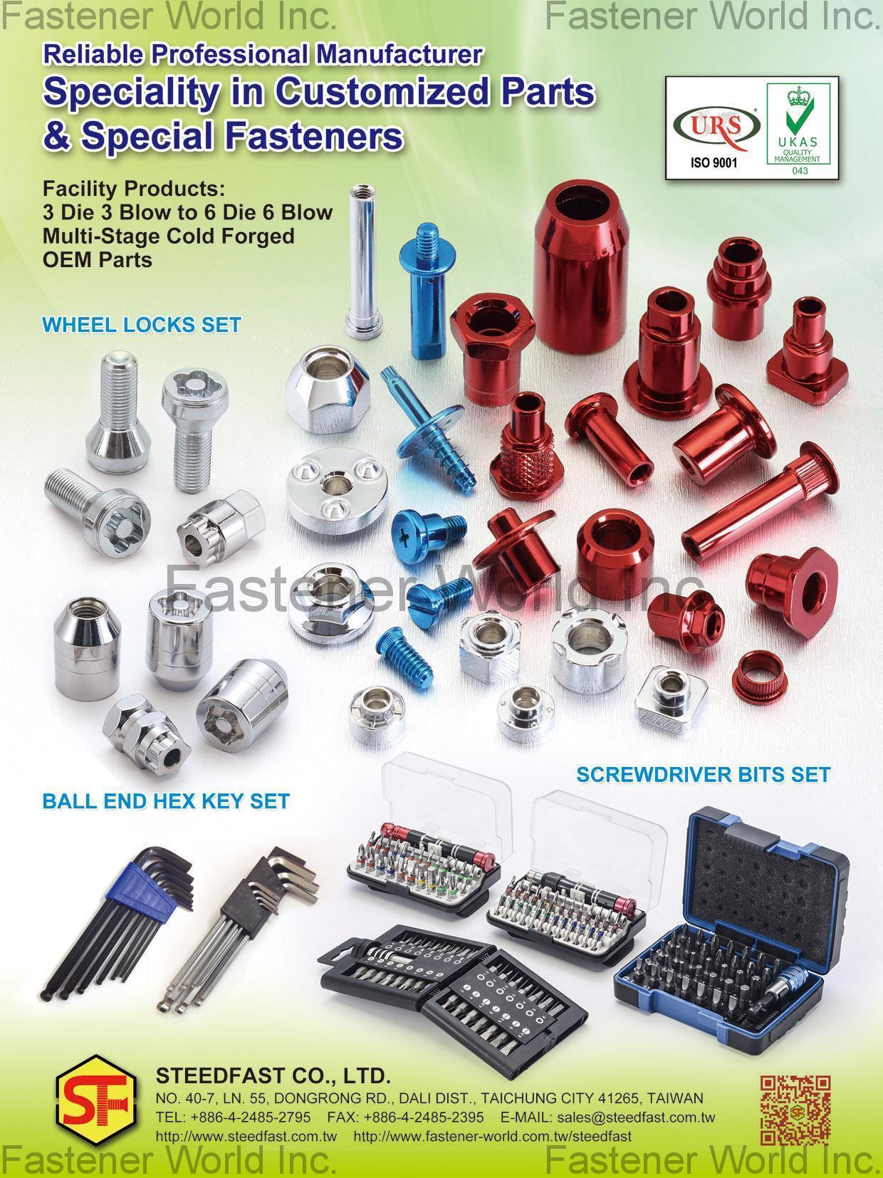 STEEDFAST CO., LTD. , Customized Parts, Special Fasteners , Customized Special Screws / Bolts