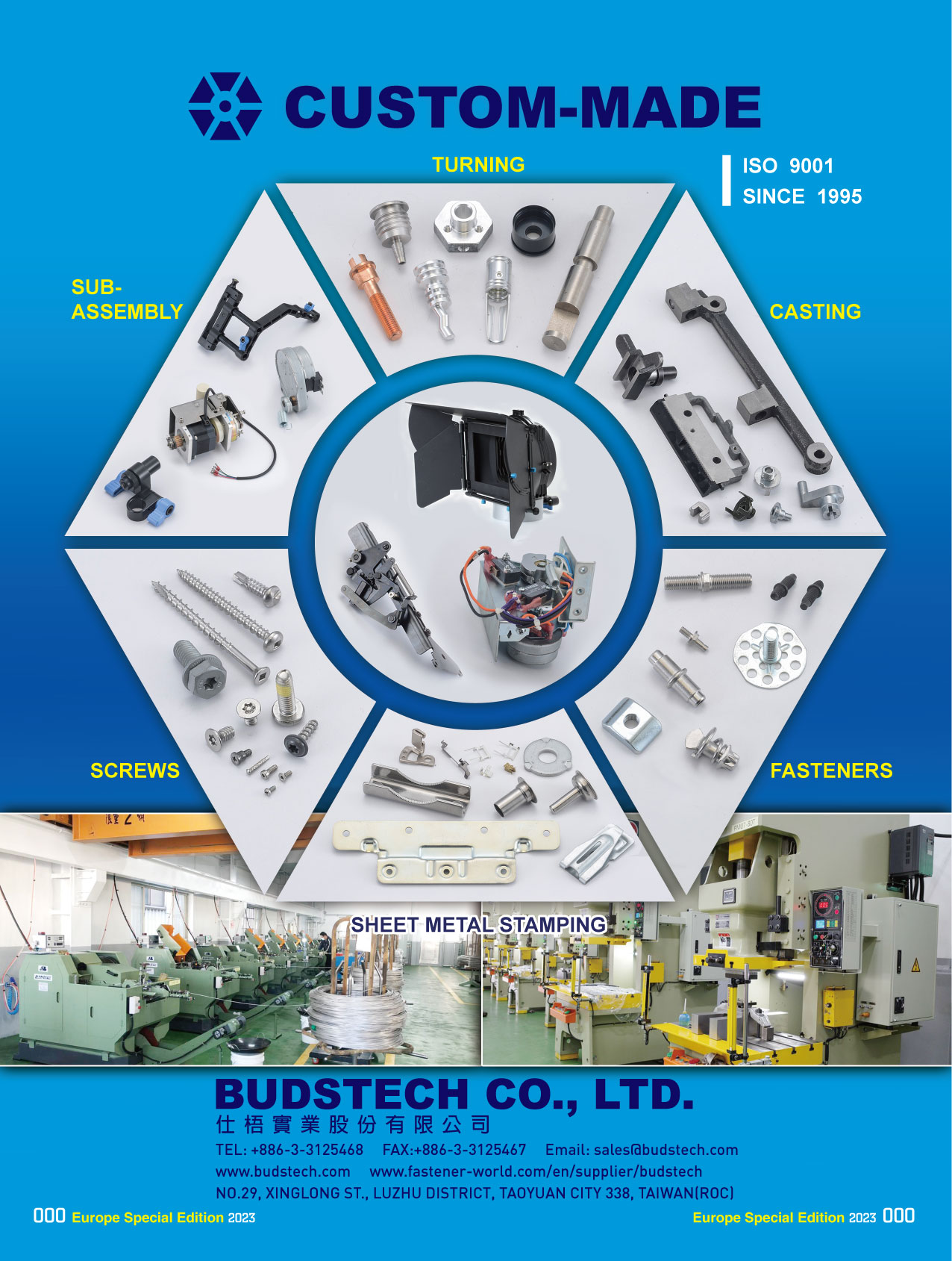 BUDSTECH CO., LTD. , Sub-Assembly, Turning, Casting, Fasteners, Sheet Metal Stamping, Screws , Die Casting