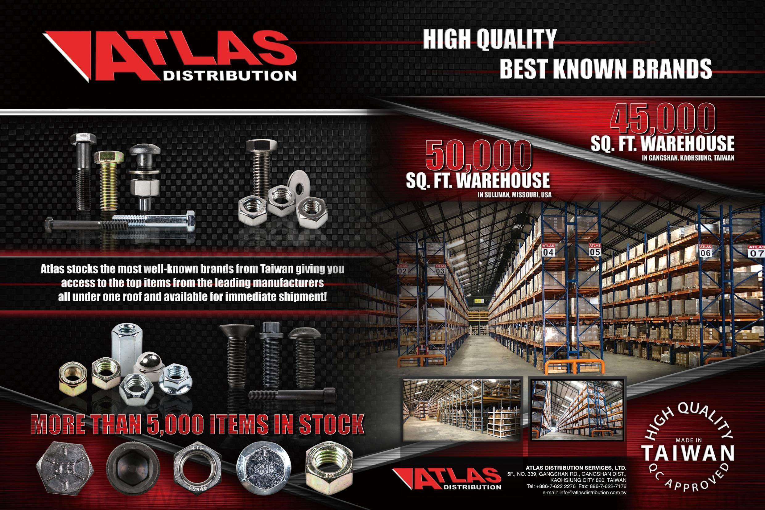 ATLAS DISTRIBUTION SERVICES LTD. , Screws, Nuts, Washers, Bolts, Anchors , All Kinds of Screws