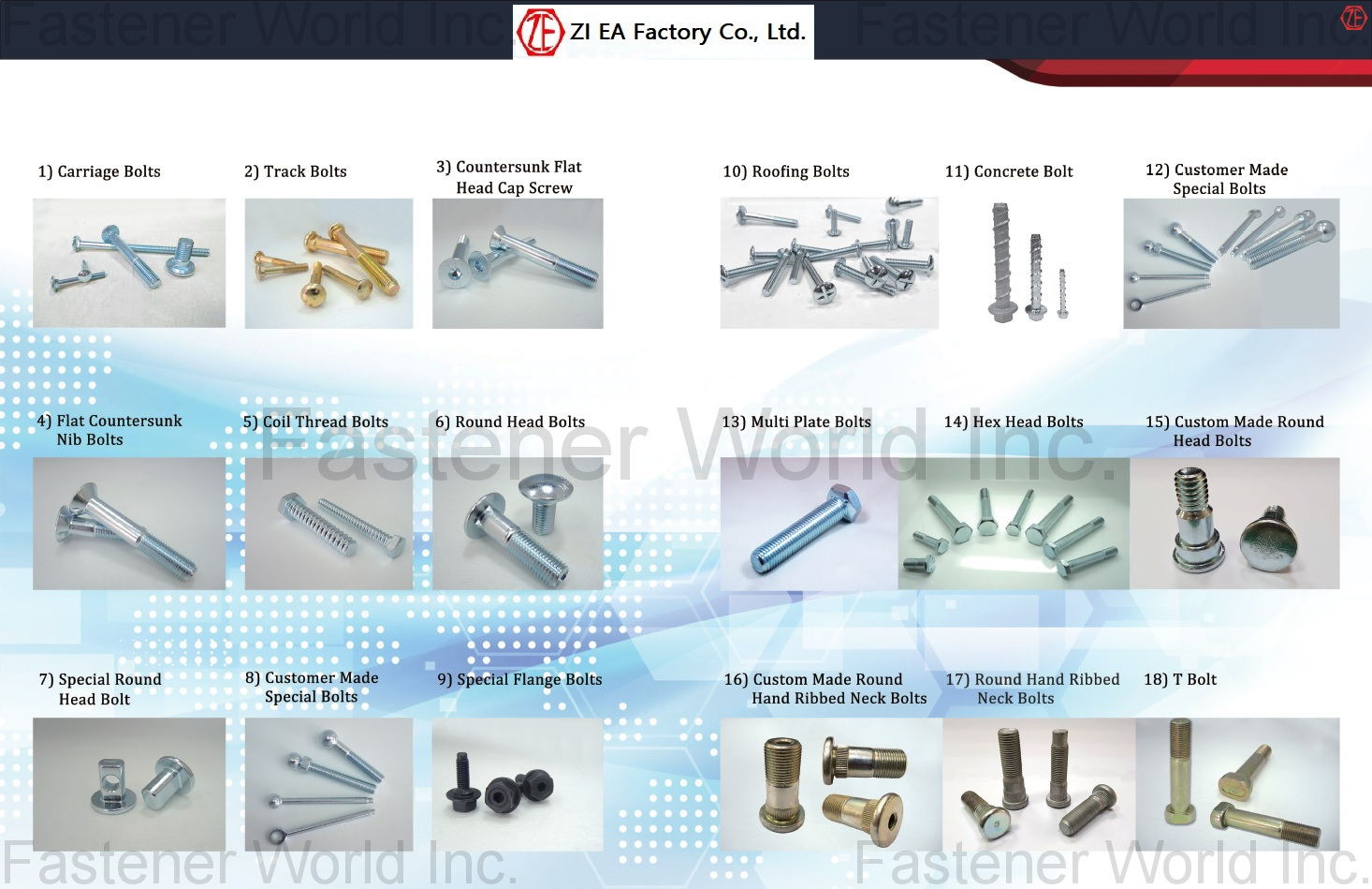 ZI EA FACTORY COMPANY LIMITED , bolts , Metric Bolts