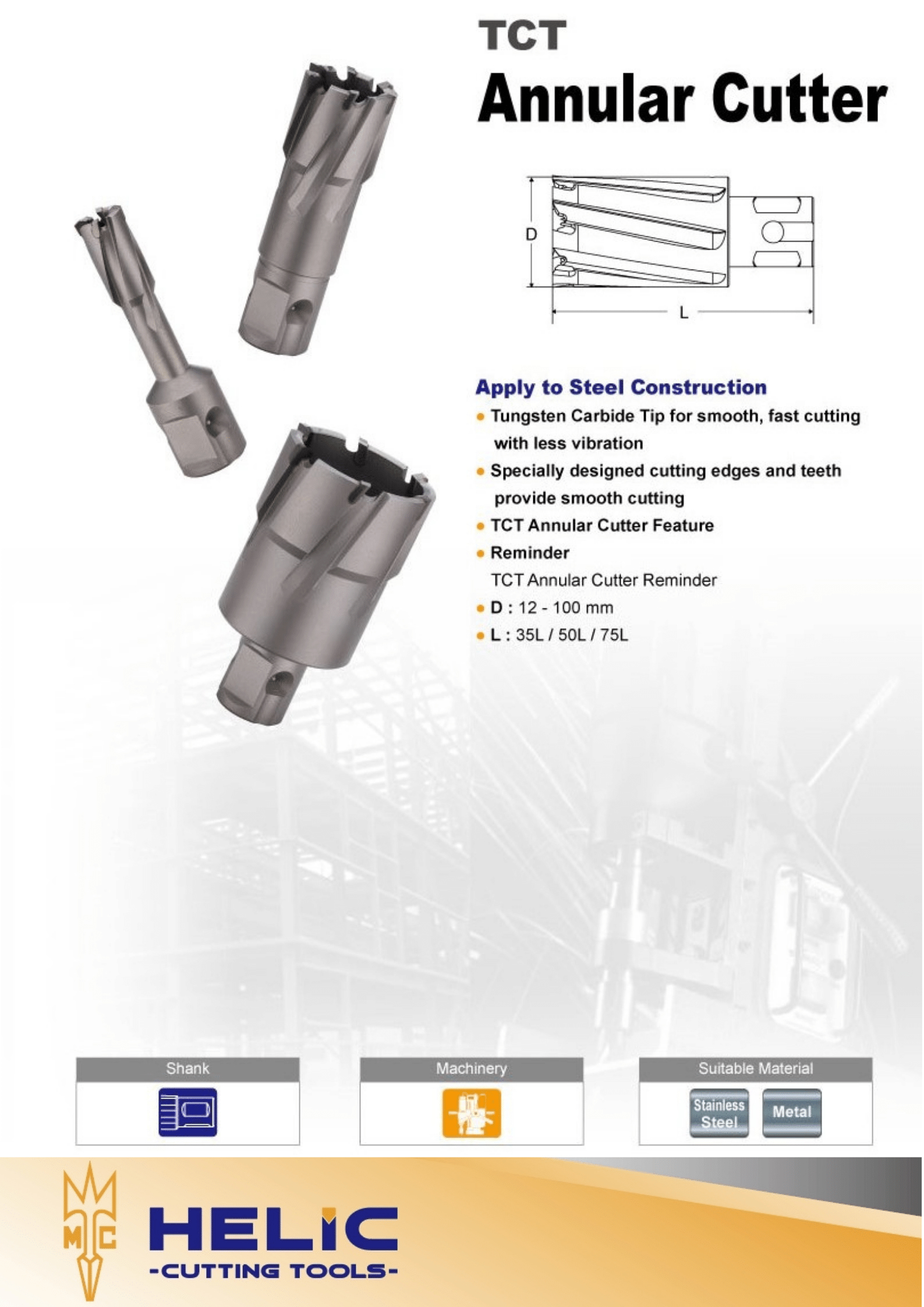 HELIC CUTTING TOOLS CO., LTD. , TCT Annular Cutter , Hardwares