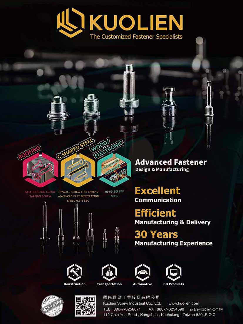 KUOLIEN SCREW INDUSTRIAL CO., LTD. , Customized Fastener, Advanced Fastener , Multi-strokes Special Screws / Bolts