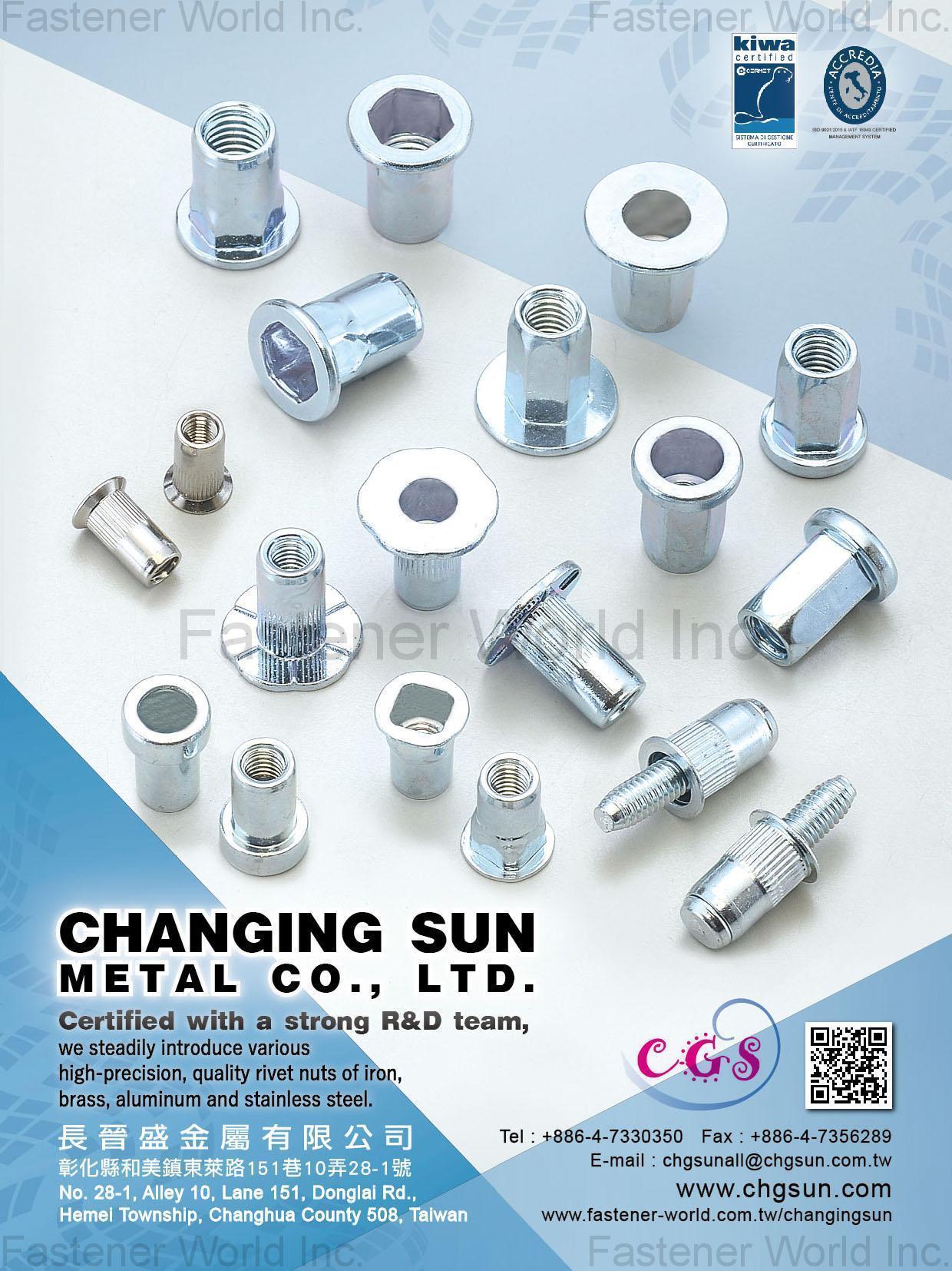 CHANGINGSUN METAL CO., LTD. , Rivet Nuts , Blind Nuts / Rivet Nuts