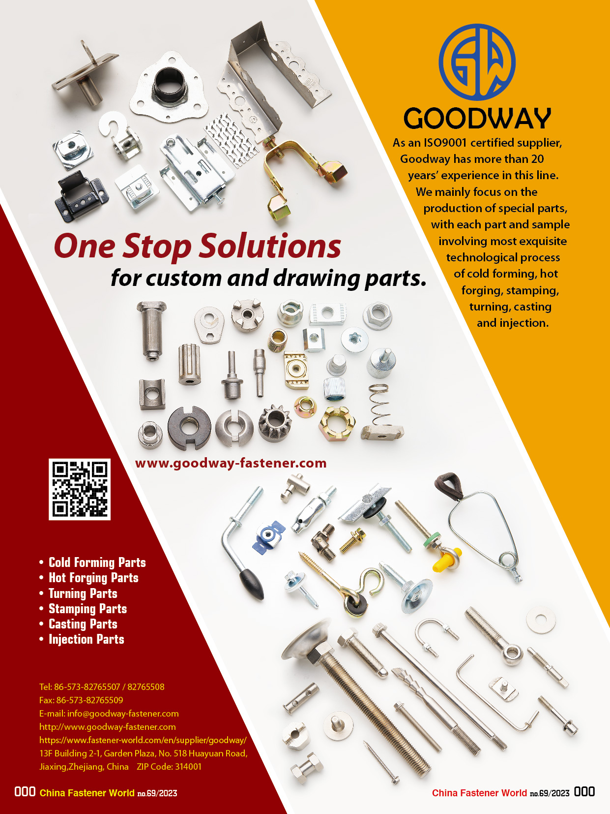 JIAXING GOODWAY HARDWARE , Cold Forming Parts, Hot Forging Parts, Turning Parts, Stamping Parts, Casting Parts, Injection Parts , Die Casting