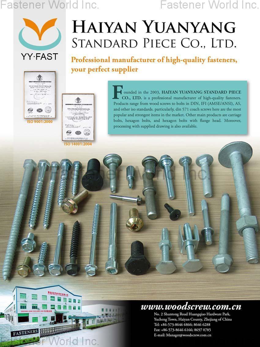 HAIYAN YUANYANG STANDARD PIECE CO., LTD. , Wood Screws , All Kinds of Screws HAIYAN YUANYANG STANDARD PIECE CO., LTD. , Wood Screws , All Kinds of Screws