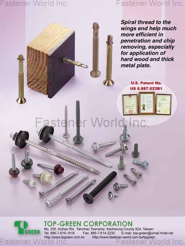 TOP-GREEN FASTENER-TECH CORPORATION , All Kinds of Screws
