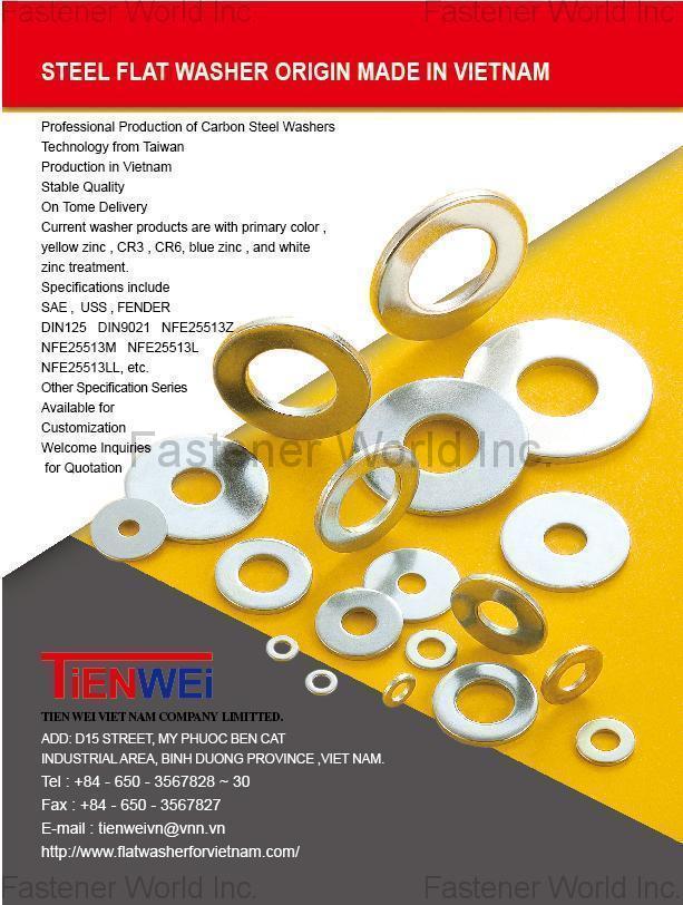 TIEN WEI VIET NAM COMPANY LIMITED. , Steel Flat Washers , Flat Washers