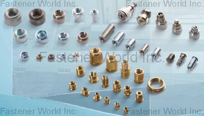 HAN HSIN PRECISION INDUSTRIAL CO., LTD. (Hanhsin) , Press -in nut, chassis nut, copper nut, Brass insert nut, Knurling nut, Brass fasteners. Knurling insert, cooper insert.  , Inserts For Plastic